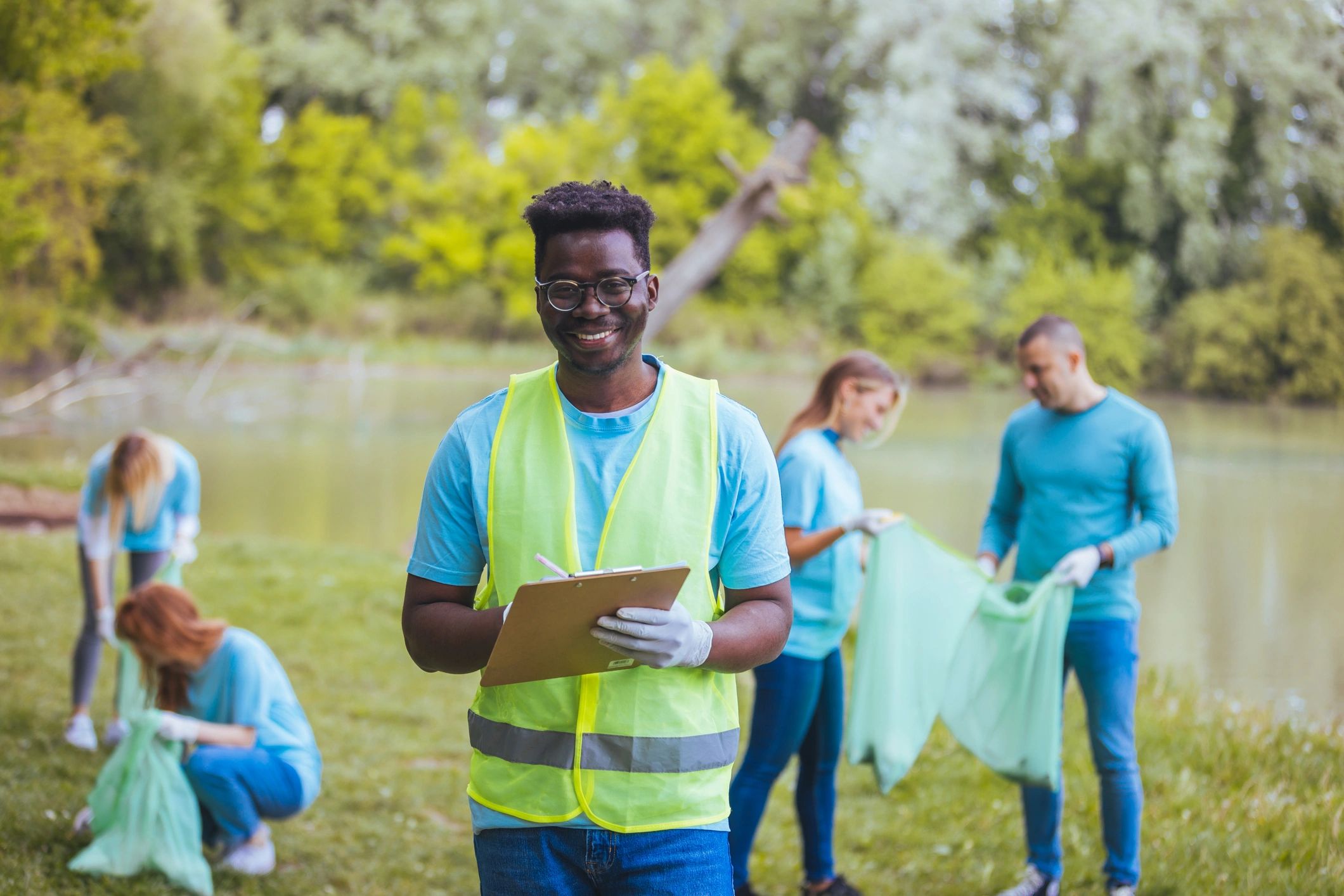Volunteer participating in a community service effort