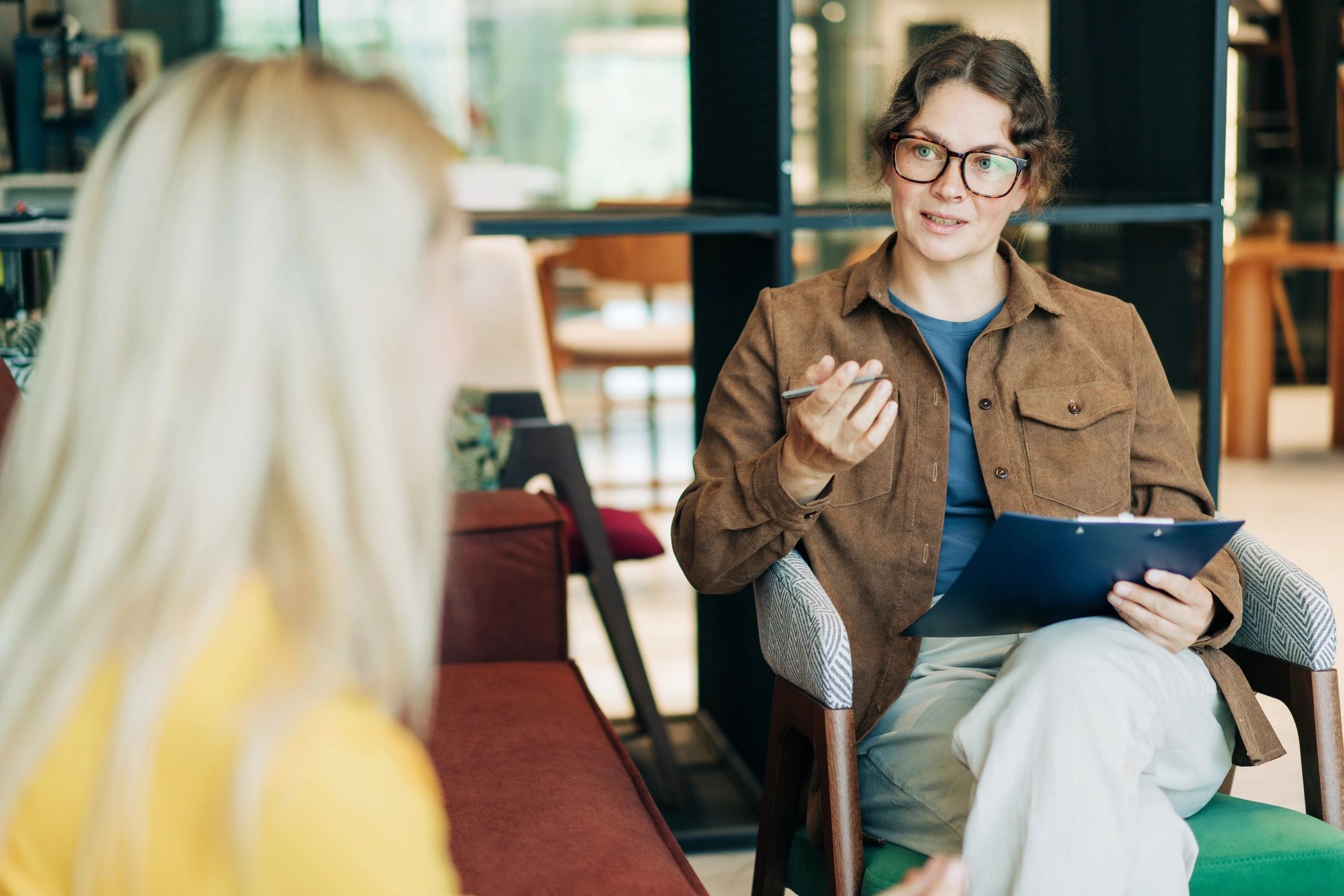 Professional advisor speaking with a client